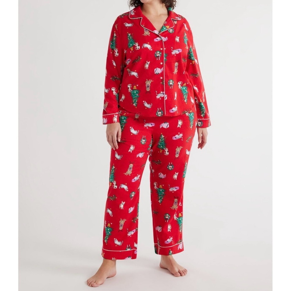 Holiday-Themed Red womens Pajama Set